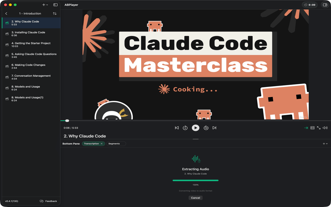 AI 本地转录功能展示