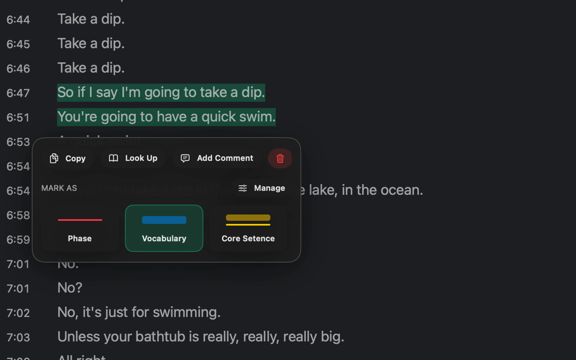 字幕标注与笔记功能